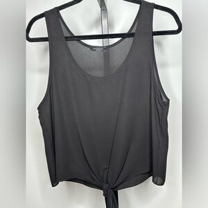 Necessary Clothing Women Black Crop Top with Tie in the Front